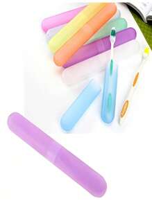 6/5/3/2/1pc Portable Colorful Dust-Proof Toothbrush Holder, Plastic Toothbrush Container, Travel-Friendly Dust-Proof Toothbrush Case, Suitable For Daily Use And Travel, Plastic Toothbrush Storage Box