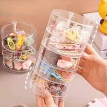 Porta Joia Bijuterias Com 5 Andares Organizador Laços Anel Brincos Pulseiras Acrílico Penteadeira - Transparente - Visão 5