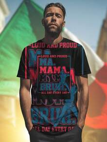 T shirt uomo LOUD AND PROUD MA MAMA MOM BRUH ALL DAY EVERY DAY maglietta casual alla moda idea regalo originale per papà festa della famiglia novità vestibilità comoda  esclusiva