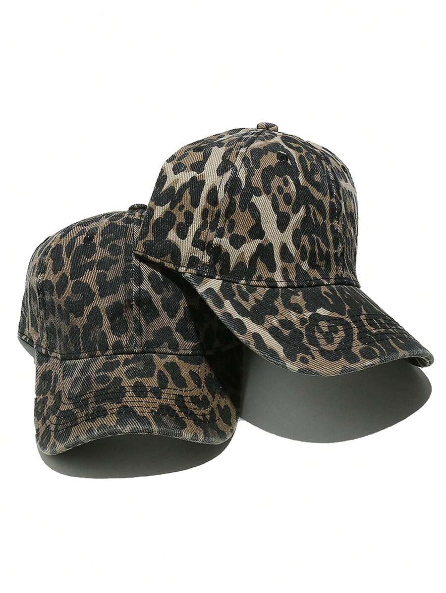 1 件时尚豹纹棒球帽，女士百搭太阳帽，春夏季 - 彩色 - 查看 1