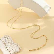 1 Fashion 2-Layer Metal Bead Chain New Style Waist Chain Women Sexy Stackable Body Chain Waist Chain Summer Beach Sexy Chain Decoration - Vàng - Xem 6