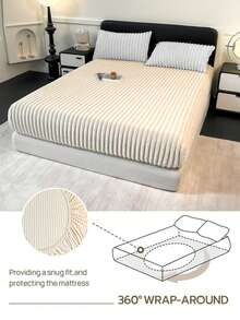 1pc Solid Color Fleece Traditional Flannel Bedsheet, Bedding, Mattress Protector, Bed Cover, Bed Linen, Cozy Warm Home Textile, Soft & Skin-Friendly, Suitable For Boys, Girls, Student Dorms, Available In Multiple Colors, Simple & Fashionable Home Decor, Soft & Comfortable Bedroom Bedding, Fashionable Mattress Cover, Full Mattress Protector, Machine Washable, Back To School Bedding