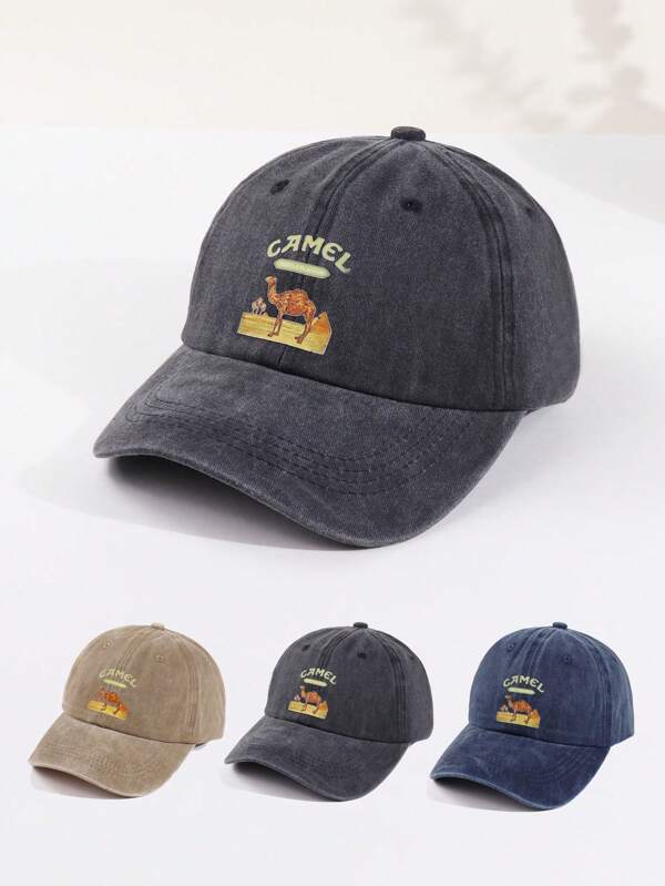 "CAMEL" Printed Baseball Cap Outdoor Fashion Accessories , Hats For Men,Adjustable, Hats For Men,Trucker Hat,Sunscreen Leisure Hat Is Suitable For Travel In Spring And Autumn, Tourism And Seaside Parties