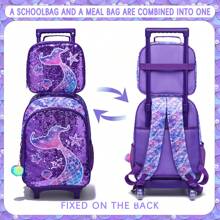 3件套女童16英寸轻便可爱亮片背包，带手提包和铅笔盒，适合小学、初中和高中学生，是返校季的最佳礼物