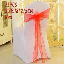 10/25pcs Organza Chair Sash, Dining Table Decor Organza Bowknot Chair Bows, Wedding Supplies Chair Back Decor Ribbons, 18cm Wide, 275cm Long, Need DIY Tie Into Butterfly Shape, Glass Yarn Chair Back Chiffon Festival Party Decor, Organza Canopy Staircase Chiffon Flowers Outdoor Tent Wedding Ceremony Graduation Party Backdrop Decoration, Interactive Party Atmosphere Supplies, Gift Wrapping Decorative Ribbons - Multicolor - View 54