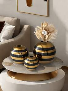 1个镀金陶瓷花瓶，家居装饰摆件，工艺品，花盆，水培花瓶，房间装饰，礼品，玻璃花瓶 - 蜜蜂圓球 - 查看 7