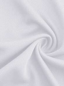 Men's Lightweight, Breathable, Moisture-Wicking Short Sleeve Sports T-Shirt, Casual Printed With Reflective Stripes, Solid Color Basic Round Neck For Outdoor Cycling, Running, Gym Workout Summer - White - View 5