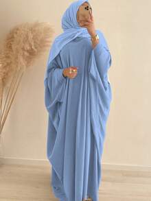 3pcs/Set Muslim Dress + Robe + Belt, Classic Abaya Set - Multicolor - View 9