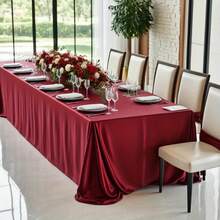 2pcs Satin Party Tablecloth 58 X 102 Inches, Rectangular Shiny Burgundy Tablecloth For Wedding, Banquet, Celebration, Outdoor, Ceremony - متعدد الألوان - مشاهدة 7