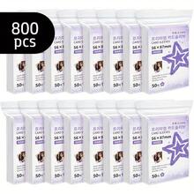 400/ 800pcs 56*87mm Transparent Hard Card Sleeves For 3-Inch Small Cards, Suitable For Mini Cards,Kpop Photocard Sleeves , Acid-Free Cpp Protective Sleeve - trắng - Xem 1