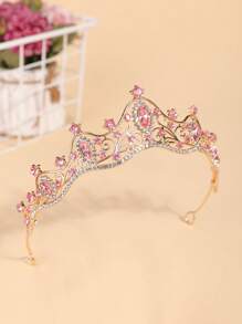 1 pièce Bandeau à couronne de princesse 3D avec strass pour femmes, accessoire de cheveux élégant pour anniversaire