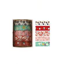 5 卷花卉印花和纸胶带，适用于 DIY、装饰、礼品包装、剪贴簿、规划师、派对装饰、学校用品、返校 - 彩色 - 查看 11