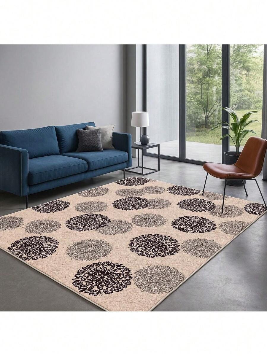 Casa Laura Enxovais Soft Flannel Rug In Modern Prints 2.00 X 1.50 - Various Colors - ARABESCO BEIGE - Ver 1
