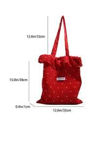 Casual Bag Fairy Stylish Polka Dot Women's Tote Bag 2025 Summer New Fresh Single-Shoulder Women's Bag With Relaxed Sense Large Capacity Ruffled Casual Commuting Tote Bag - Multicolor - View 11