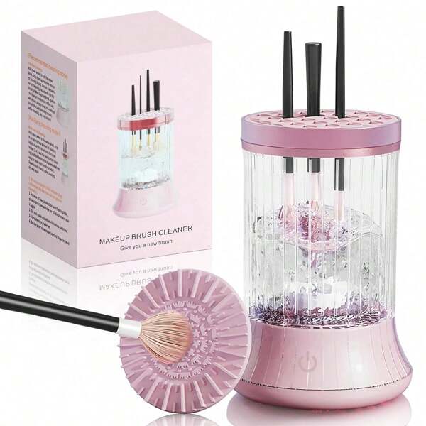 Electric Makeup Brush Cleaner, Efficient Makeup Brush Cleaner For Deep Cleaning, Automatic Spinning Cosmetic Brush Cleaner One-Click Operation, Plug-In Power Auto-Rotating Brush Cleaner For Any Makeup Brushes, Perfect For Home & Professional Use