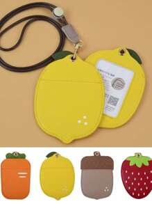 1 件创意卡夹，照片证件保护套，带双环挂绳带