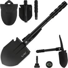Iunio Camping Shovel,Shovel Folding, Portable, Multitool, Foldable Entrenching Tool, Collapsible Spade, For Backpacking, Trenching, Hiking, Survival, Car Emergency - 18.3in Basic E-tool - View 10