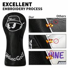 有趣的高尔夫保护套、高尔夫配件和防尘耐用材料为高尔夫球杆提供最佳保护 - 黑色 - 查看 5