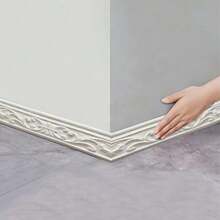 1 Roll Self-Adhesive Flexible Foam Molding, 230x8 Cm/90.55x3.15 Inch Wall Decor Border 3D Stick Decorative Wall Line Skirting Board Frame Door Frame, Hotel Home DIY Decoration Removable Adhesive Wall Base Board - Multicolor - View 12