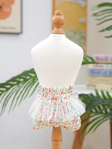 1件宠物衣服，狗狗/猫咪服装，快乐小狗休闲时尚可爱舒适碎花尿布裤，适合小型犬/幼犬 - 彩色 - 查看 5