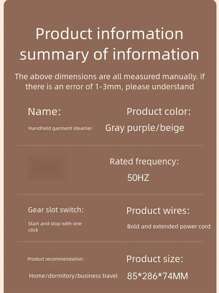 1 fier de călcat portabil alimentat prin USB, mini fier de călcat cu abur, aparat de călcat cu abur portabil compact pentru acasă, călătorii și dormitor, nu necesită baterie