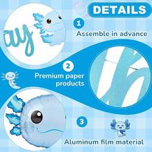 9 Pcs Axolotl Birthday Decorations Inflatable Party Supplies Include 4 Pcs Aluminum Foil Balloons 4 Round Balloons And 1 Axolotl Birthday Themed Party (Blue)2025 - Màu xanh lam - Xem 4