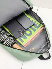 Large Capacity Solid Color Men's Backpack, Fashion Minimalist Travel Bag, Suitable For Casual, Japanese, College, Commuting And Other Occasions, Can Also Be Used As A School Bag Or College Bag - Multicolor - View 9