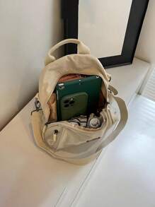 Large Capacity Commuting Travel Backpack, Stylish Shoulder Crossbody Multifunctional Handbag, Suitable For 8-Inch Laptops. School Bags University Bag Bag For School College