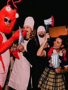 1pc New PVC Inflatable Prank Halloween Toy Knife, Interactive With Red Inflatable Toy Knife - Multicolor - View 3