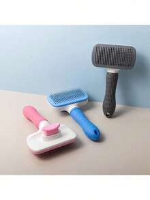 1件装狗刷、猫刷、跳蚤梳、自清洁刷、宠物美容刷、宠物按摩刷、去毛刷、解结刷、自动去毛刷、宠物清洁工具、毛发收集标签、狗刷、猫刷、宠物毛发收集刷、动物配件、宠物用品 - 彩色 - 查看 8