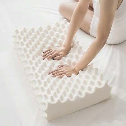 Almohada de masaje de gránulos de látex natural, almohada cervical, almohada de látex granular de masaje con dientes de lobo