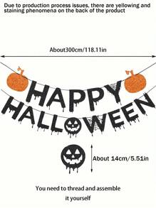 1 套 - 万圣节快乐横幅万圣节彩旗横幅、南瓜万圣节横幅、万圣节壁炉壁挂派对用品、鬼屋装饰、家庭室内壁炉装饰