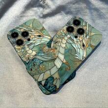 Dragon Stained Glass Pattern Full Cover Shock Protection Film Hard Shell Phone Case For IPhone 11/12/13/14/15/16/PLUS/PRO/PROMAX Unisex Gift Case Christmas Halloween Gift For Friends, Family And Loved Ones. - Mixed Colors - View 7