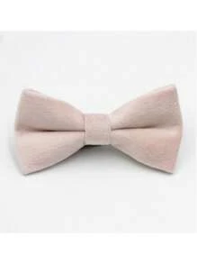 1pc Fashion Velvet Children's Solid Color Bow Tie, Double Layer Clip-On Bow Tie Suitable For Boys, Girls, Students, Performances, Parties, Casual Wear