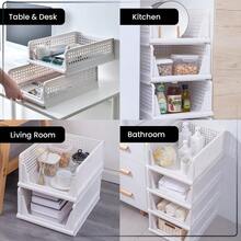 2pcs/4pcs/10pcs Foldable Drawer Type Clothing Storage Organizer, Large Capacity, Slide-Out Design, 43*33cm Opening, Max Load 5kg Per Unit, Suitable As Graduation Gift - White - View 8