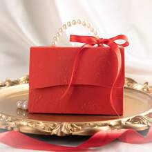 5/10 buc pungă de cadou cu perle artificiale, pungă de ambalaj simplă pentru petrecere, cutie de cadou din hârtie cu mâner perlat, cutie de flori cu imprimare tipografie, pungi mini de ambalare, cutie de ambalare cadou roz rafinat