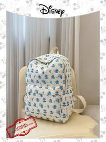 Disney 1 Pieza Oficial Autorizada | Mochila con estampado de Mickey Mouse y Stitch, de gran capacidad con compartimento para laptop | Mochila casual | Bolsa deportiva | Mochila con diseño de dibujos animados | Mochila ideal para niñas/estudiantes/adolescentes/graduados, perfecta para uso diario, excursiones, viajes, compras y regreso a la escuela