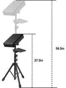 Adjustable Tattoo Armrest Stand With Tray & Tripod Base - Black - View 4