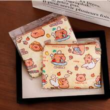 Monedero de capibara con estética Ins, bolsa de almacenamiento con cremallera mini para mujeres, adolescentes y niñas - Auriculares, lápiz labial, toallas sanitarias - Multicolor - Ver 8