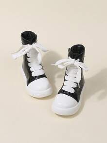 1 Pair Children's Boots, New Korean Style Autumn/Winter Short Boots, Waterproof Mid-Calf, Girls Baby Leather Boots, Fashion Shoes