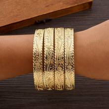 Vòng tay lắc tay cổ điển đường kính 65mm dành cho nữ, Vòng tay lắc tay cổ điển màu vàng, Quà tặng trang sức cưới cho phụ nữ Eritrea ở Dubai - A - Xem 2