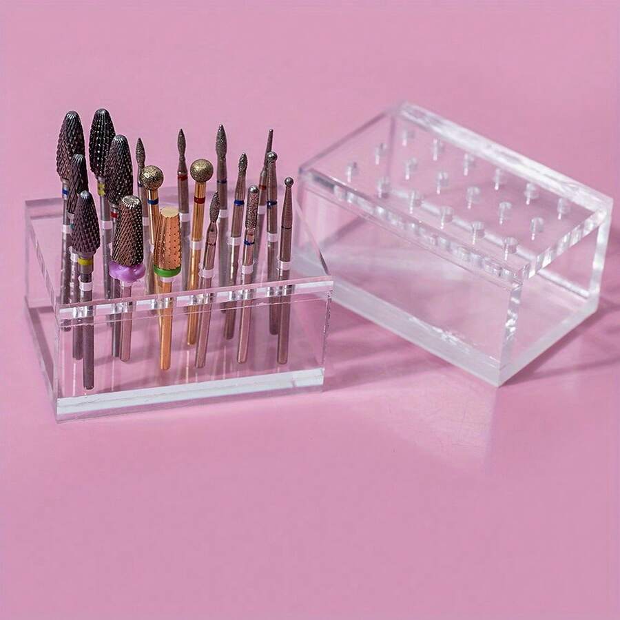 Acrylic Nail Drill Bit Storage Box, Nail Drill Bit Holder, Display Stand, Nail Drill Bit Storage Box, Nail Drill Bit, Nail Organizer Rack