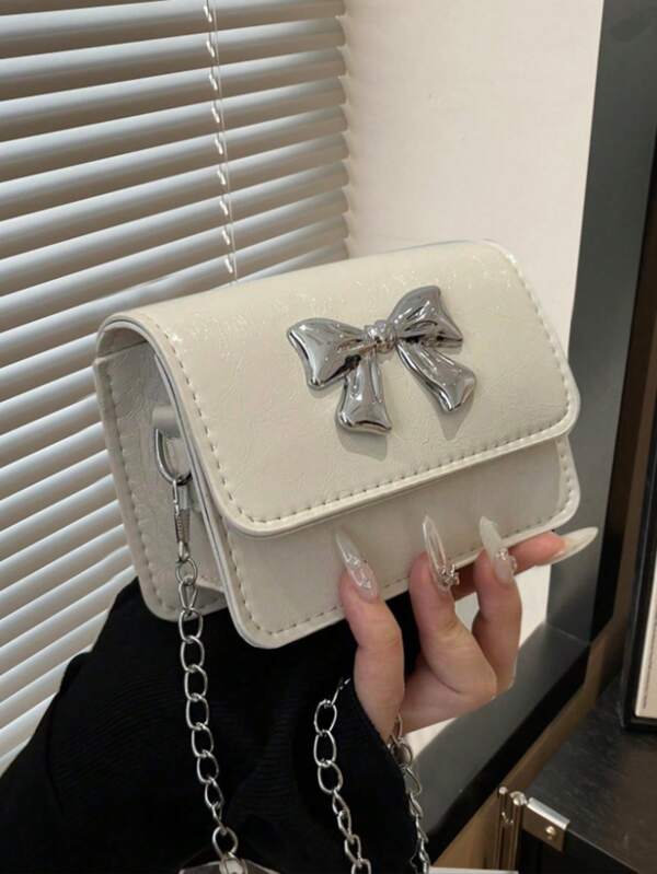 Mini Shoulder Bag For Women With Chain, Fashionable & Versatile, High-End Butterfly Decor Mini Flap Square Bag