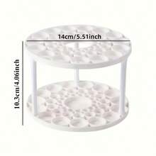 1个360°旋转化妆刷收纳盒 - 塑料内嵌支架，表面涂有釉面，适用于美术画笔、钢笔、化妆工具 - 节省空间的白色桌面配件，旅行必备，情人节礼物，房间装饰，手提包必备，女士化妆包，手提包必备物品，邮轮必备，设计师手提包，基础款，梳妆台必备，房间，可爱化妆包 - 白色 - 查看 5