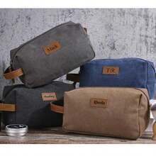 1pc Customized Canvas Men's Toiletry Bag, Personalized Travel Bag, Customized Men's Grooming Bag (With Name), Groomsman Gift, Men's Toiletry Bag, Toiletry Bag, Valentine's Day Gift, Christmas Gift, Personalized Gift, Men's Toiletry Bag, Men's Travel Shaving Bag, Hanging Toiletry Organizer Bag, Back To School Toiletry Bag, Back To School Essential, Back To School Season Gift - Multicolor - View 4
