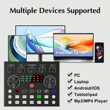 [Professional Podcast Kit] Professional V8S Podcast Equipment Kit   BM800 Wired Microphone And V8 Sound Card - Voice Converter, Audio Interface, Live Sound Card For Recording, Singing, Live Broadcasting And Gaming - V8S Set - View 5