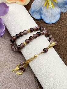 1pc 33pcs Glass Bead Classic Steady Bracelet, Suitable For Men's Daily Wear