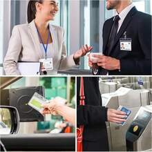 10/30/50pcs Transparent Card Protector Sleeves, Passport Card Holder, ID Badge, Work ID, Record Card Protector, Nurse ID Card Holder, Made Of PVC Material, Waterproof, Transparent PVC Horizontal Badge Holder With Resealable Quick Buckle Closure, High Transparency, RoHS And REACH Compliant, Suitable For Office And Events, Badge Holder, Clear Visible Clip, Waterproof Badge Clip,For School Supplies,Back To School - Multicolor - View 10