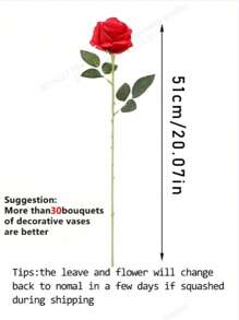 1pc/4pcs/5pcs/8pcs Red Rose Artificial Flowers Artificial Bridal Bouquet Realistic Velvet Faux Flower Flower Arrangement Decoration Fake Rose Artificial Rose For Valentine's Day Gifts Wedding Party Home Decoration, Brithday Gifts Outdoor Indoor Decor, Vase Floral Decor (Purchase Instructions: May Contain Odor, Please Place In Window For Ventilation For 1-2 Days) Artificial Plant