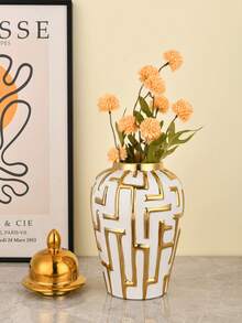 1 件手工陶瓷姜饼花瓶，奶油色和金色花瓶，家居装饰，礼物，多用途 - 彩色 - 查看 5